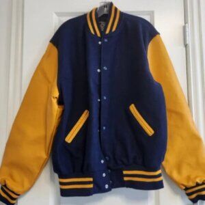 Holloway Blue and Yellow Varsity Bomber Jacket